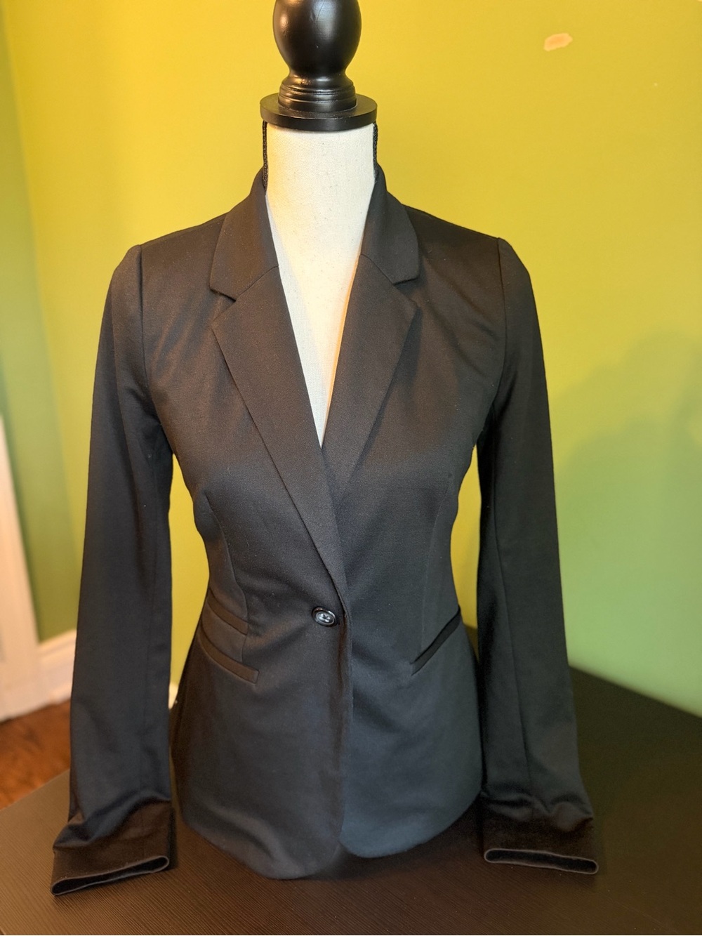 CHIC BY JACOB Women's Black Tailored Single-Button Blazer XS